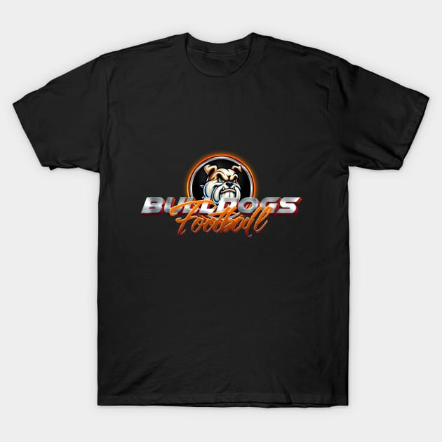 Bulldogs Football T-Shirt by Dauberman Graphic Design